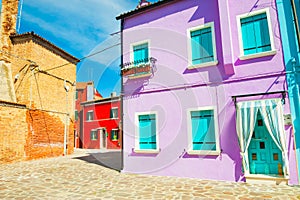 Colorful houses in Burano island, Italy