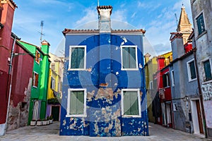 Colorful houses in Burano island near Venice