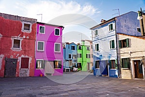 Colorful houses in Burano island near Venice, Italy