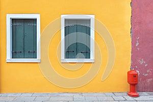 Colorful houses on The Burano island near Venice, Italy