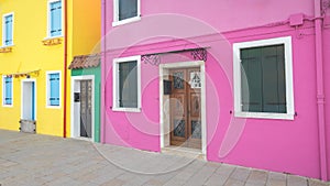 Colorful houses on The Burano island near Venice, Italy