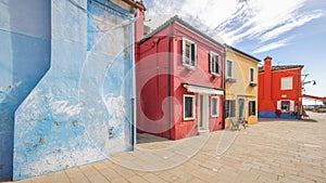 Colorful houses on The Burano island near Venice, Italy