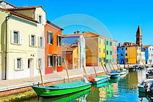 Colorful houses in Burano island near Venice, Italy