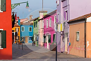 Colorful houses in Burano island near Venice, Veneto, Italy.