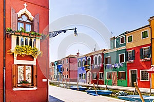 Colorful houses Burano Island, Venice