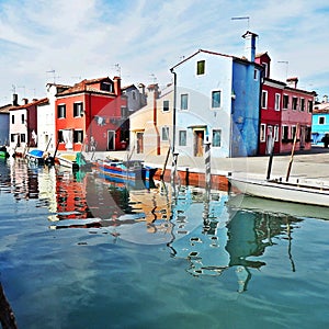 Colorful houses on Burano island in Venice