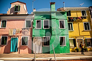 Colorful houses in Burano, Venice, Italy