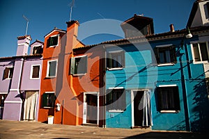 Colorful houses in Burano, Venice, Italy