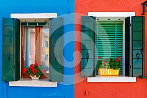 Colorful houses on the Burano, Venice, Italy