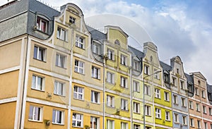 Colorful houses in the center of Slupsk