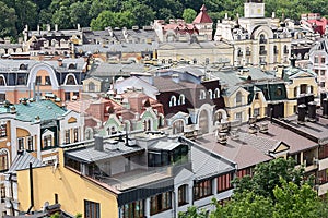 Colorful houses in a classic style from above photo