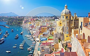 Beautiful colorful Procida island, Italy photo