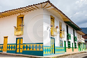 Colorful houses in Jardin, Antoquia, Colombia photo