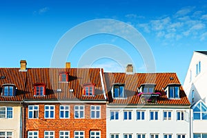 Colorful houses in Copenhagen, Denmark