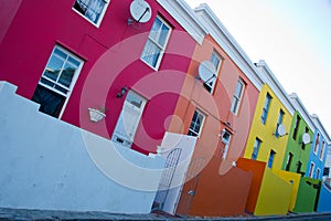 Colorful houses in famous bo-kaap district of cape town