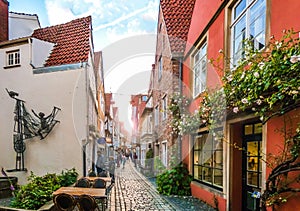 Colorful houses in famous Schnoorviertel in Bremen, Germany