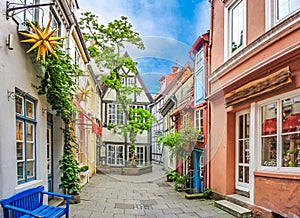 Colorful houses in famous Schnoorviertel in Bremen, Germany photo