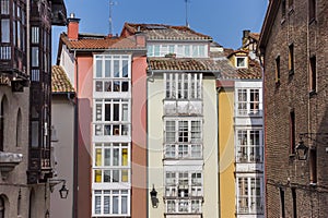 Colorful houses in the historic center of Vitoria Gasteiz