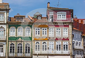 Colorful houses in the historical center of Guimaraes