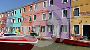 Colorful houses on the island of Burano. Venice, Italy. Burano island