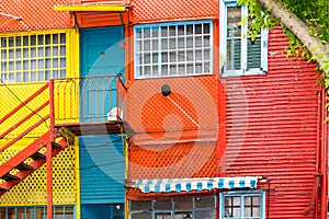 Colorful houses in La Boca in Buenos Aires, Argentina