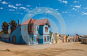 Colorful houses in Luderitz, german style town in Namibia