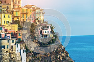 Colorful houses in Manarola, Cinque Terre - Italy