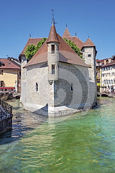 Colorful houses in medieval old city of Annecy