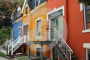 Colorful houses in Montreal