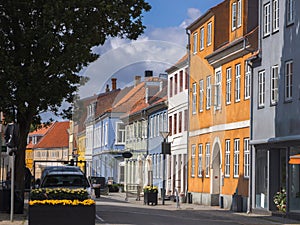 Colorful Houses in Nyborg, Denmark