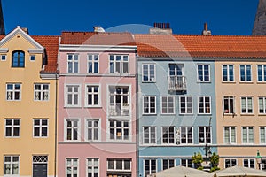 Colorful houses of Nyhavn district in Copenhagen, Denma