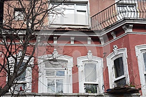 Colorful Houses in old city Balat. Istanbul, Turkey