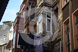 Colorful Houses in old city Balat. Istanbul, Turkey