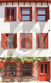 Colorful houses in old city Balat. Istanbul, Turkey.