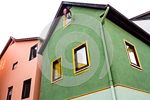 Colorful houses in the old town of Amorbach, Germany