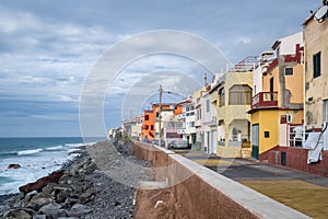 Colorful houses at Paul do Mar, Madeira island coast.