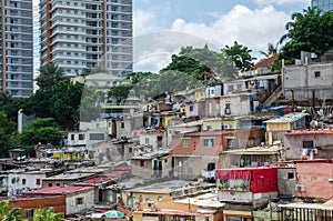 Colorful houses of the poor inhabitants of Luanda, Angola, Africa