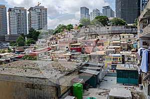 Colorful houses of the poor inhabitants Luandas