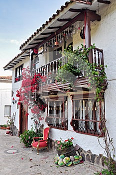 Colorful houses of Pueblito Boyacense, Boyaca,Colombia