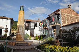 Colorful houses of Pueblito Boyacense, Boyaca,Colombia photo