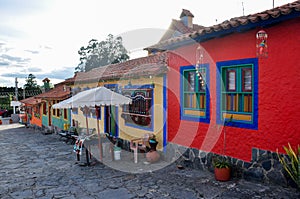 Colorful houses of Pueblito Boyacense, Boyaca,Colombia