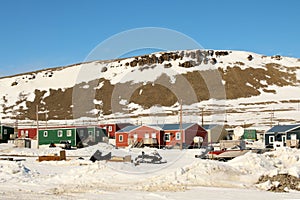 Colorful houses at Resolute Bay, Nunavut, Canada