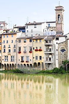 Colorful Houses on the River Arno in Florence