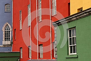 Colorful houses on a row in a Dublin street photo