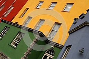 Colorful houses on a row in a Dublin street photo