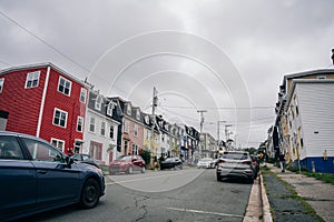 Colorful houses in St. John's, Newfoundland, Canada - oct, 2022