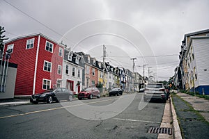 Colorful houses in St. John's, Newfoundland, Canada - oct, 2022