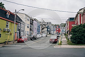 Colorful houses in St. John's, Newfoundland, Canada - oct, 2022