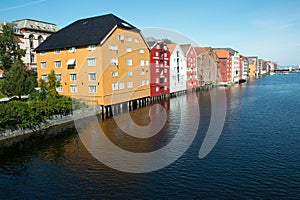 Colorful houses in Trondheim photo