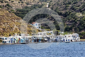 Colorful houses in the Village of Klima. Milos Island, Greece.